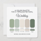 ナチュラルグリーンの結婚式カラーパレットカード 招待状 (裏面)