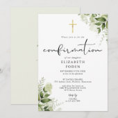 ナチュラルグリーン モノグラム 確認カード 招待状 (正面/裏面)