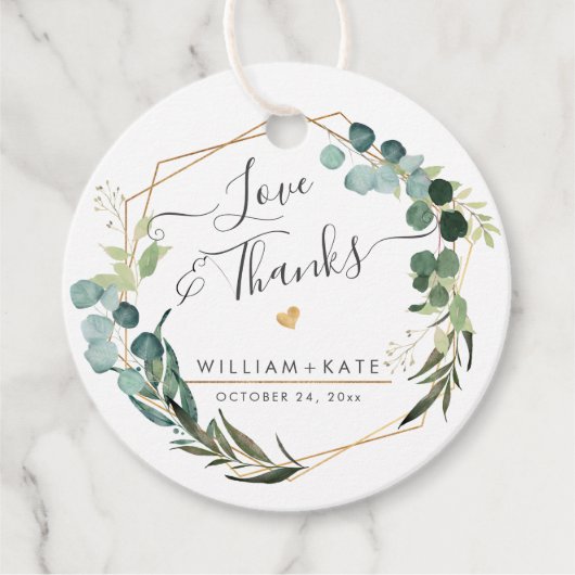 ナチュラルグリーン ユーカリ 愛+感謝 フェイバータグ (正面)