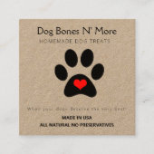 ナチュラルグルメドッグトリーツベーカリー スクエア名刺 (正面)