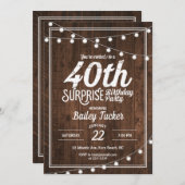 ナチュラルサプライズ40歳の誕生日パーティー 招待状 (正面/裏面)