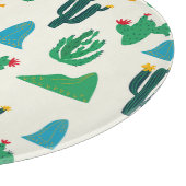 ナチュラルサボテン：フォークアートシームレス。 カッティングボード (角)