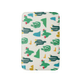 ナチュラルサボテン：フォークアートシームレス。 バスマット (正面縦)