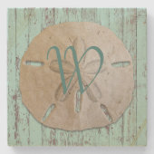 ナチュラルサンドドル素朴ビーチウッド ストーンコースター (正面)