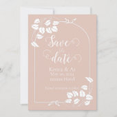 ナチュラルシックな結婚式の日付を保存 案内状 (正面)