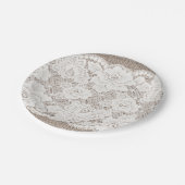 ナチュラルシャビーシックバーラップアンドレース紙プレート ペーパープレート (アングル)
