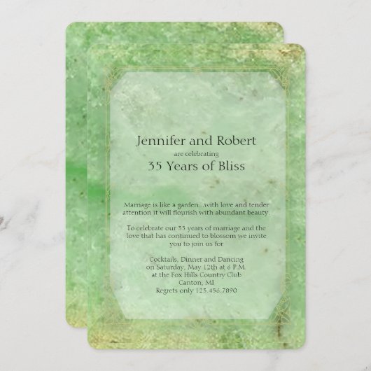 ナチュラルジェド35結婚周年記念招待状 招待状 (正面/裏面)