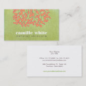 ナチュラルスキンケア美しいライトグリーンリネンルック 名刺 (正面/裏面)