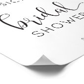 ナチュラルスクリプトスタイルのウェディングシャワーのお出迎え看板 ポスター (角)