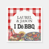 ナチュラルスタイルの結婚するよ BBQ ひまわりエンゲージメントパーティー スタンダードカクテルナプキン (正面)