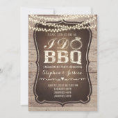 ナチュラルスタイルの BBQ 婚約パーティー 招待状 (正面)