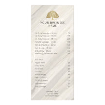 ナチュラルスパサロン価格表ラックカード