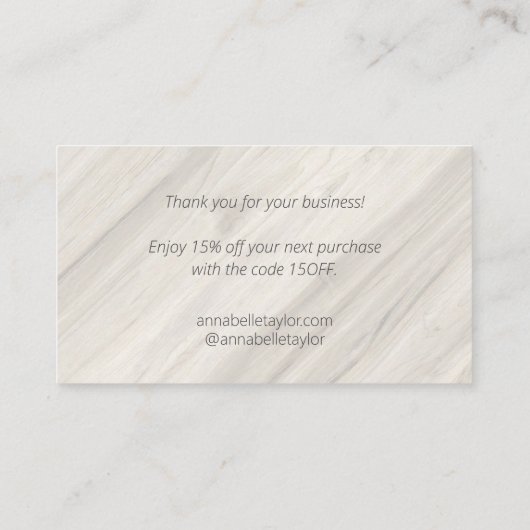 ナチュラルスパ名ありがとう 割引カード (裏面)