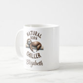 「ナチュラルチラ生まれー」かわいいスース&スクリプト名 コーヒーマグカップ (正面左)