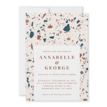 ナチュラルテラゾモダン結婚タイポグラフィの発表