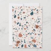 ナチュラルテラゾモダン結婚タイポグラフィの発表 案内状 (裏面)