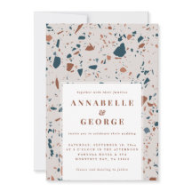 ナチュラルテラゾモダン結婚タイポグラフィの発表