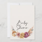 ナチュラルトーンプラムカラーボホフローラベビーシャワー 招待状 (裏面)