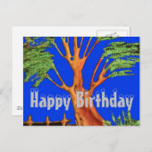 ナチュラルハッピーバースデーカラフルブルースカイアカシア ポストカード (正面/裏面)