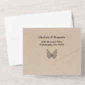 ナチュラルバタフライワディング  オールインワン招待状 (裏面)
