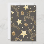 ナチュラルバラ金ゴールドホリデーオーナメント交換パーティー 招待状 (裏面)