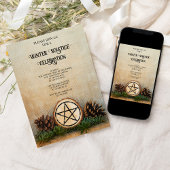 ナチュラルパインコーンと枝冬至 招待状