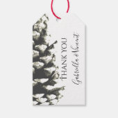 ナチュラルパインコーンオンホワイト結婚式の引き出物ラベル ギフトタグ (正面)