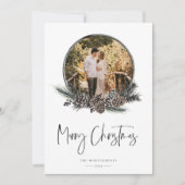 ナチュラルパインリースフォトホリデーカード シーズンカード (正面)