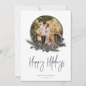 ナチュラルパインリースフォトホリデーカード シーズンカード (正面)