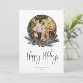 ナチュラルパインリースフォトホリデーカード シーズンカード (スタンド正面)