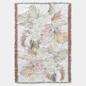 ナチュラルパンパスドライグラス熱帯ジャングルフローラ スローブランケット (正面縦)