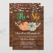 ナチュラルパンプキン　ジェンダー発表パーティー 招待状 (正面/裏面)