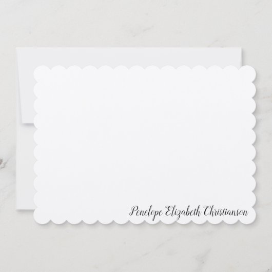 ナチュラルパーソナライズされたリネンフラットノートカード付き ノートカード (正面)