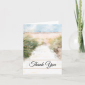 ナチュラルビーチ水彩悔やみや弔慰有難う サンキューカード (正面)