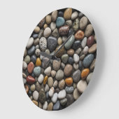 ナチュラルピーブルズコレクション – ミニマリストと自然 ラージ壁時計 (傾斜)