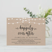 ナチュラルファームストリングライト, クラフト紙の結婚式の誓い 招待状 (スタンド正面)