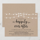 ナチュラルファームストリングライト, クラフト紙の結婚式の誓い 招待状 (正面/裏面)