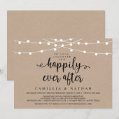 ナチュラルファームストリングライト, クラフト紙ウェディングエロープメント 招待状 (正面/裏面)