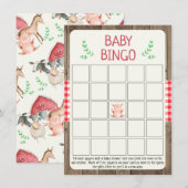 ナチュラルファームベイビーシャワービンゴゲーム 招待状 (正面/裏面)