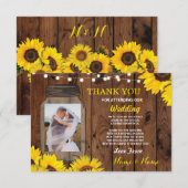 ナチュラルフォト感謝カード ウェディングジャー ヒマワリ サンキューカード (正面/裏面)