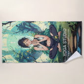 ナチュラルフォレストヨガフィットネス瞑想インストラクター ビーチタオル (正面)