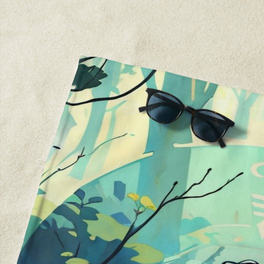 ナチュラルフォレストヨガフィットネス瞑想インストラクター ビーチタオル (インサイチュ)