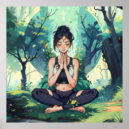 ナチュラルフォレストヨガフィットネス瞑想インストラクター ポスター (正面)
