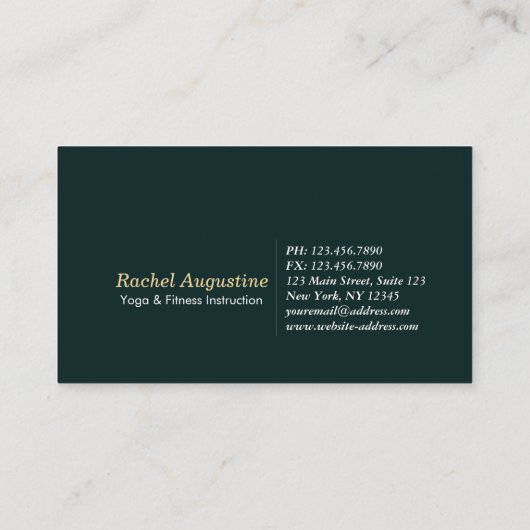 ナチュラルフォレストヨガフィットネス瞑想インストラクター 名刺 (裏面)