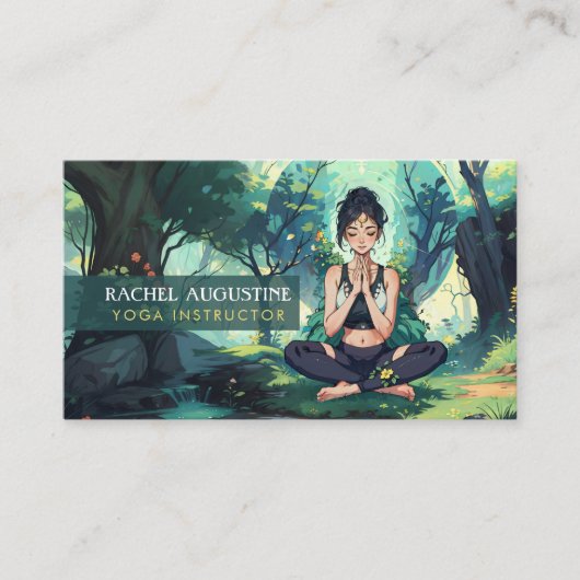 ナチュラルフォレストヨガフィットネス瞑想インストラクター 名刺 (正面)