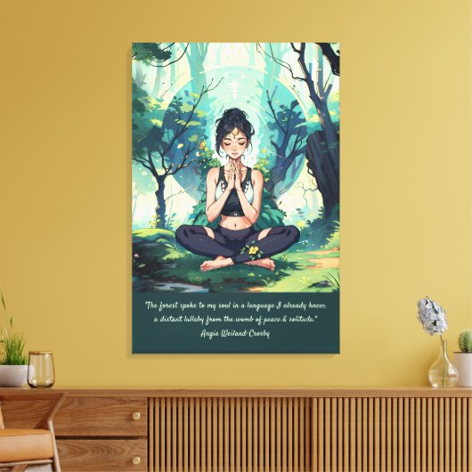 ナチュラルフォレストヨガ瞑想霊気マスター引用文 キャンバスプリント (インサイチュ (リビング))