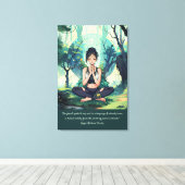 ナチュラルフォレストヨガ瞑想霊気マスター引用文 キャンバスプリント (インサイチュ (ウッドフロア))