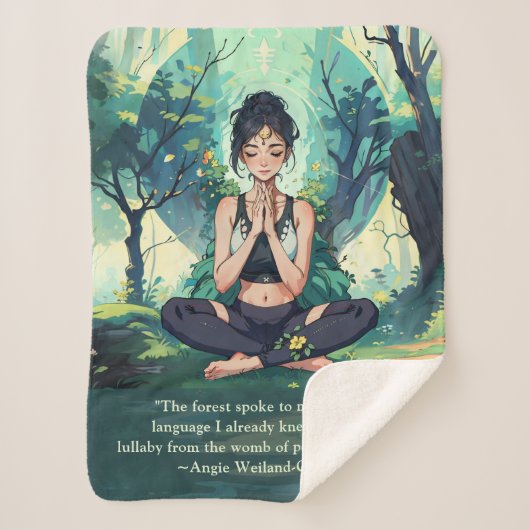 ナチュラルフォレストヨガ瞑想霊気マスター引用文 シェルパブランケット (正面)