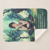 ナチュラルフォレストヨガ瞑想霊気マスター引用文 シェルパブランケット (正面(横))