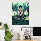 ナチュラルフォレストヨガ瞑想霊気マスター引用文 ポスター (ホームオフィス)